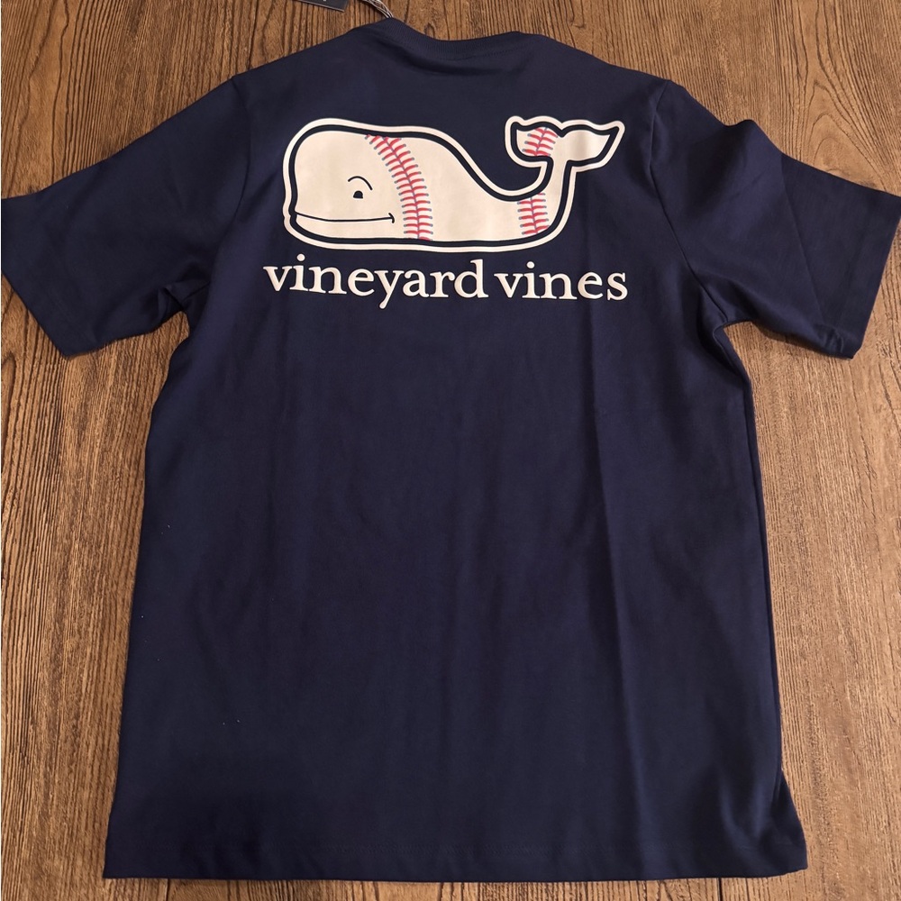 Vineyard Vines Navy T-Shirt with Baseball Whale Logo